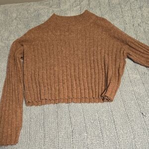 Madewell Chestnut Ribbed Turtleneck Sweater